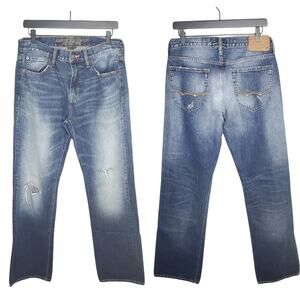 🔥 American Eagle Men's Original Boot Jeans Size 32 x 36 Distressed Ripped